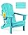 Serique Folding Adirondack Chair Wood Texture, Patio Chairs Weather Resistant, Outdoor Chair, Lawn Chair with Cup Holder, Fire Pit Chair for Deck, Outdoor, Porch, Backyard(Lake Blue)
