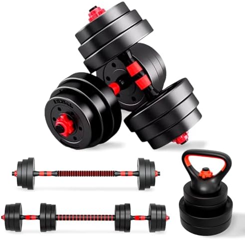 JUPPLIES Juego de Mancuernas Ajustables 2 en 1 | 10kg 20kg 35kg -...