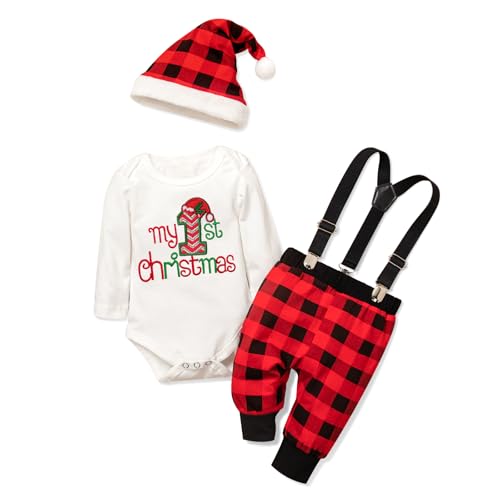 Image of Abbence Baby Girl Boy Christmas Outfit My 1st Christmas 0-18 Months Infant Clothes 4 Pcs Set