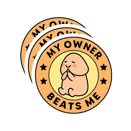 My Owner Beats Me Sticker – Waterproof Vinyl Sticker for Water Bottles, Laptops, Phone Cases & Cars (3PCS, 3