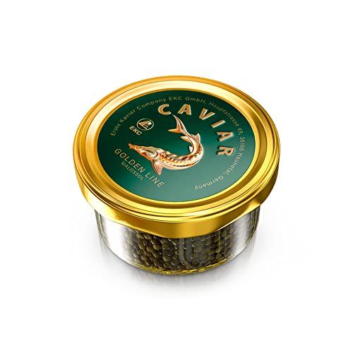 Störkaviar 100 g Golden Line, Malossol Fischkaviar, Schwarzer Kaviar, Acipenser schrenckii x huso dauricus, Beluga Caviar