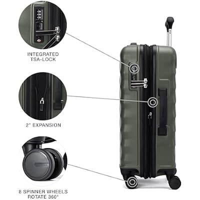 Travelpro Maxlite Air V2 Hardside Expandable Carry on Luggage, 8 Spinner Wheels, Lightweight Hard Shell Suitcase, TSA lock, Slate Green, Carry On 20-Inch