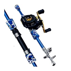 Visstang/visserspaal 1.3-1.8M Gieten Vissen Combo Draagbare Telescopische Ultralight Rod en 17+ 1BB 7.2: 1 Gear Ratio Fishing Reel Fishing Combo Haspelcombo’s (Color : Burgundy, Length : 1.5M)