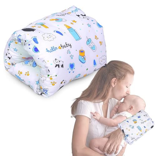 Image of Nursing Arm Pillow, Breast Feeding Pillows for Mother, Bottle Feeding Pillows for Babies Suitable for Travel (Panda Blue)