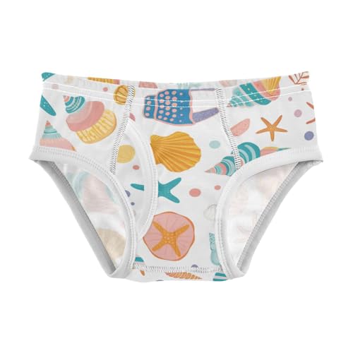 KLL Seashells Different Shapes and Starfish Toddler Boy Pure Cotton Athletic Underwear Cute Children Panties