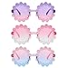 YINXIAQIYE 3/6 Pack Multicolor Girls Round Flower Sunglasses Cute Sunglasses Colorful Fashion Eyewear Outdoor Beach