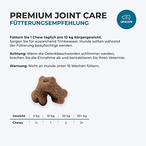Anicare Premium Joint Care - Hochkonzentrierte Chews für Hunde, die Gelenktabletten ablehnen! Mit Glucosamin, Chondroitin, MSM und Grünlippmuschel