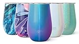 Simple Modern Wine Tumbler with Press-In Lid | Vacuum Insulated 12oz Stemless Glass Cup or Coffee Mug with Lid | Spirit Collection | Prism