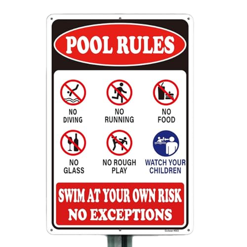 Panneaux extérieurs pour piscine - Décorative Aluminium 20x30 cm | Accessoires de Sécurité de Piscine,Pour baignade, été, jardin, terrasse, bord de bassin, maison, salle de
