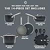 GreenPan GP5 Hard Anodized Healthy Ceramic Nonstick 14 Piece Cookware Pots and Pans Set,Heavy Gauge Scratch Resistant,Stay-Flat Surface, Induction, Mirror Finish Handle,Oven Safe,PFAS-Free,Slate #2