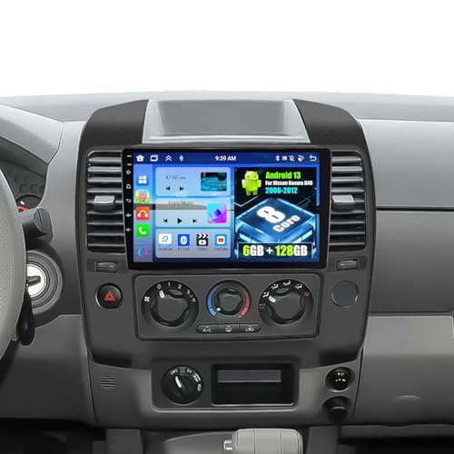 OiLiehu 6G+128G/8-Core Android 13 Radio para Nissan Navara D40 2006-2012 con CarPlay Android Auto Inalámbrico, 9'' Pantalla con WiFi Bluetooth GPS FM RDS SWC DSP EQ Cámara de Visión Trasera