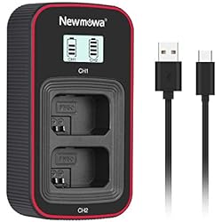 Bateria Para Sony A6500 Newmowa Cargador USB Dual con Pantalla LCD Inteligente para Sony NP-FW50, Sony Alpha a3000, Alpha a5000, Alpha a5100, a6000, a6100, a6300, a6400, a6500, Alpha 7, a7,Alpha 7R, a7R, ZV-E10