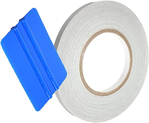 VViViD Clear Car Door Edge Sealing Paint Finish Protector Strip 0.5 Inch x 20ft Roll Includes Blue Squeegee