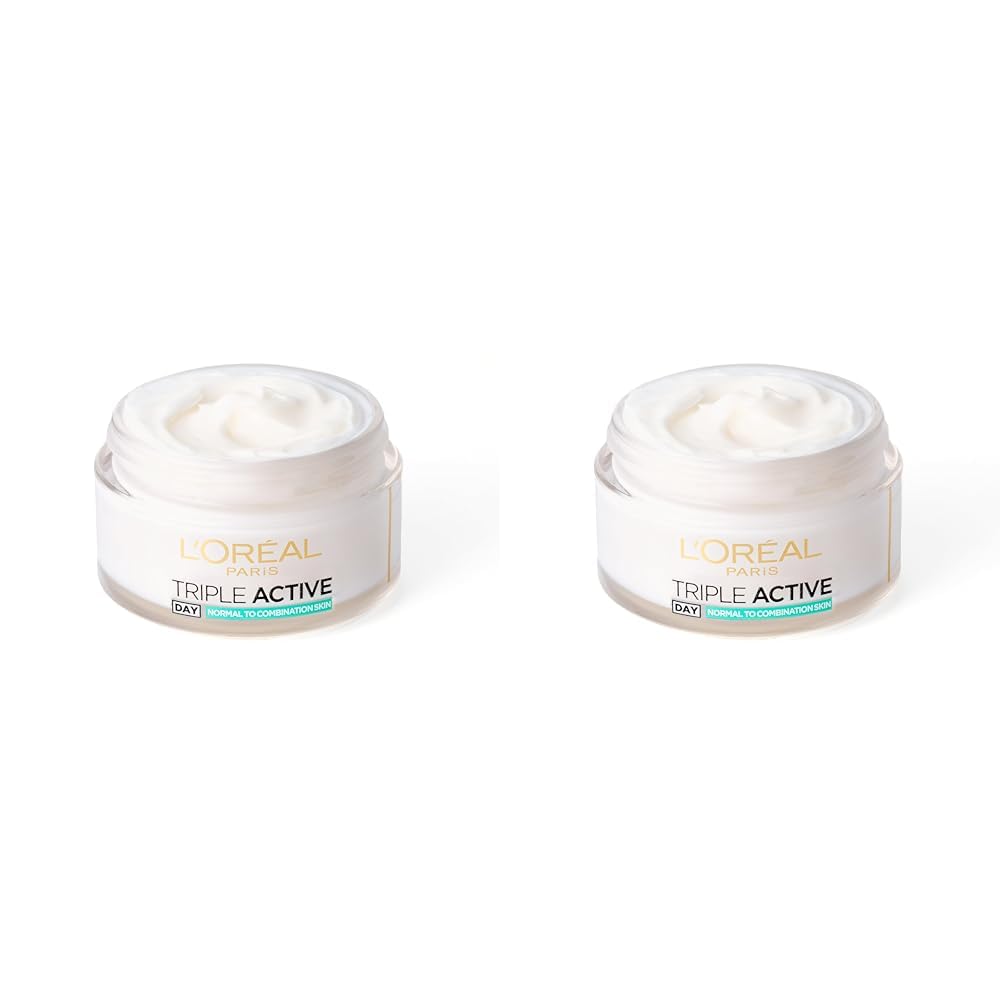 L'Oreal ParisTriple Active Day 24H Hydrating Moisturiser Normal to Combination Skin, 50 ml (Pack of 2)