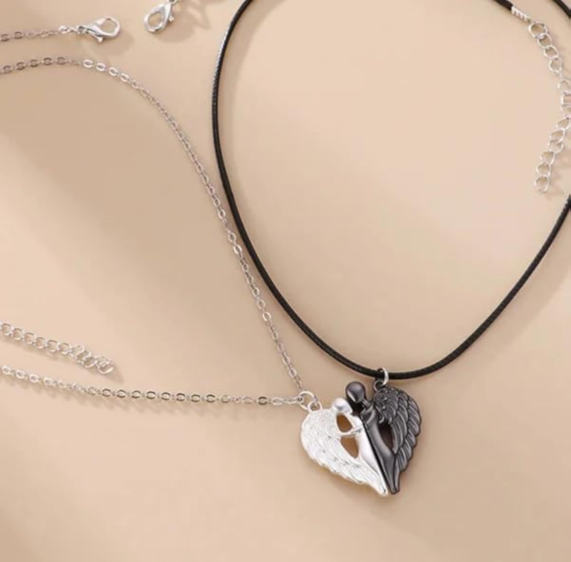 Magnetic Distance Broken Heart Shape Pendant, Couple Gift
