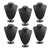  dailymall 6pcs De Madera De Terciopelo Collar Exhibición Busto Soporte Maniquí - Sostenedor De La Joyería para Collares Cadena, Gargantilla, Colgante
