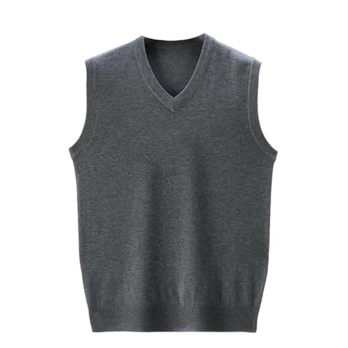 Chaleco de cachemira de punto cálido para hombre con cuello en V formal