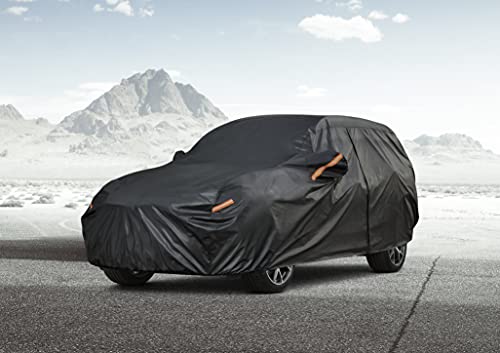 Image of Kayme 7 Layers SUV Car Cover Custom Fit for Mazda CX-9 CX9 CX-90 CX90 CX 90 (2007-2025) Waterproof All Weather for Automobiles, Outdoor Full Cover Rain Sun UV Protection.Black