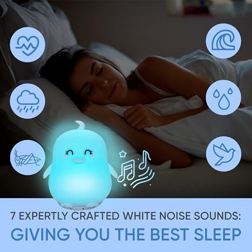 Miniatura 4 de Mindfulness 'Breathing Penguin'  4-7-8 Luz de respiración guiada de meditación visual  Dispositivo 3 en 1 con luz nocturna y máquina de ruido para