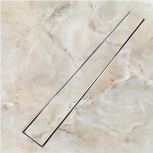 Image of Tapsa Tile Insert Floor Drain | 304 Stainless Steel | Invisible Shower Drain Channel | Shower Drain Channel | Water Drain Channel | with Cockroach Trap. (48X4, SS Matte Tile Insert Floor Drain 20 mm)