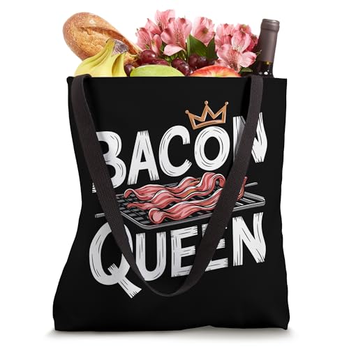 Bolsa tote divertida de tocino 'Bacon Queen' miniatura 4