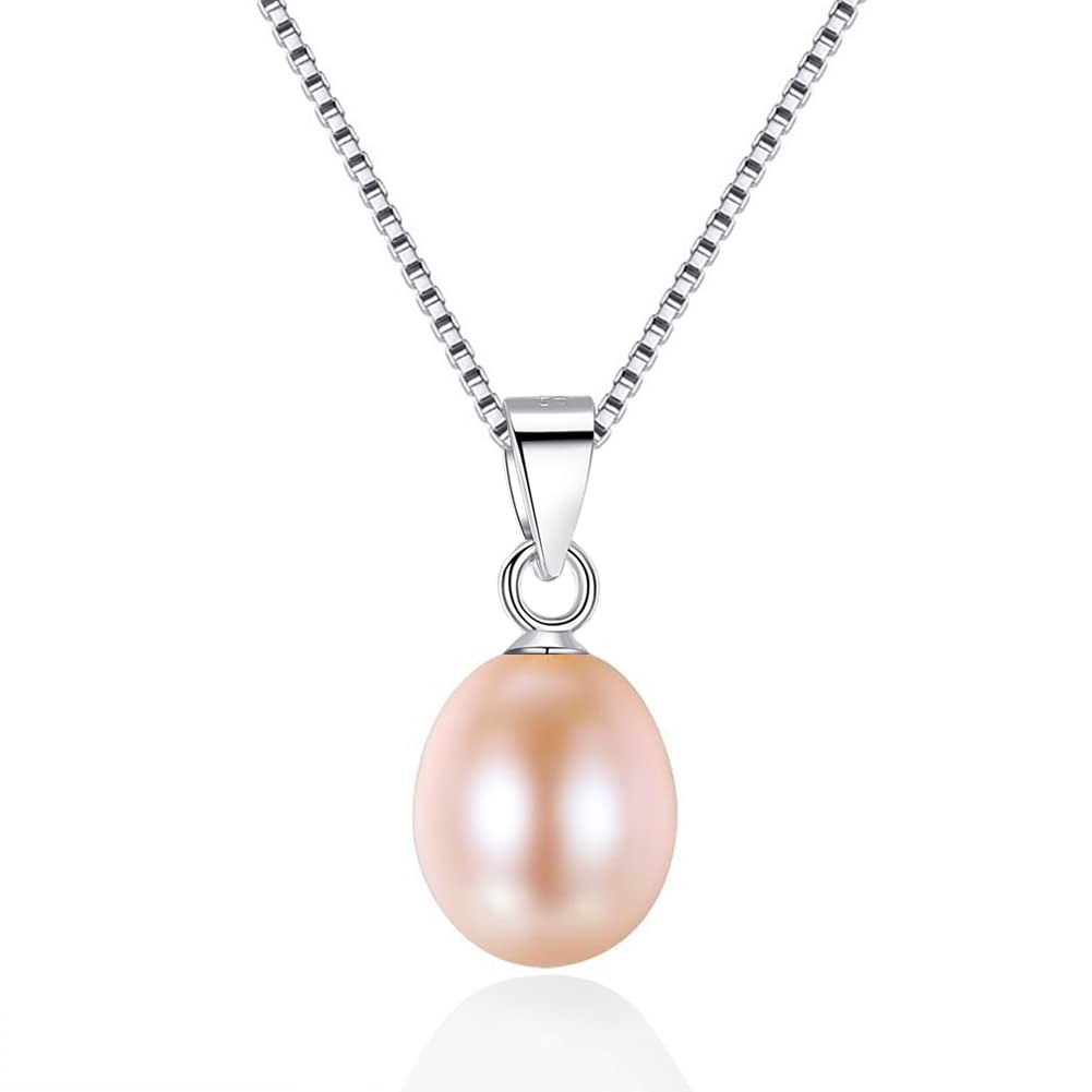 SWOPAN 925 Sterling Silver Pearl Pendant Necklace