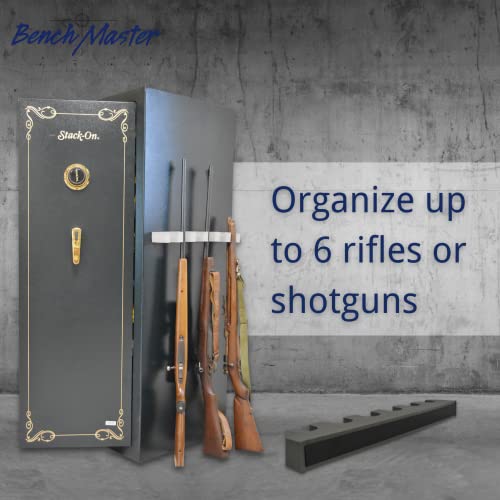 Benchmaster Rifle Rack, Shotgun Safe Storage, 6 Gun Barrel Rest, Secure Gun Holder Organizer, Kydex And High-Density Foam, No Metal, Lightweight, Sturdy, No Flex, Made In Usa, Black, (Bmwrbr6) #TOP2