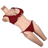 Liifun D G Cup Crossdressing Bodysuit Silicone Breast Forms with Fake Vagina Buttocks Pad for Transgender Cosplay