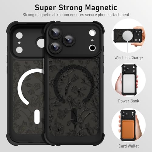 Coque fleur iPhone 17 Pro pour femme protégeant l'écran - 6