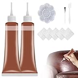 heepqy Leder Reparatur Set, 2024 Neu Lederreparatur Creme, Fortschrittliches Lederreparaturgel, Flüssigleder für Autositze, Sofas, Lederbekleidung, Ledertaschen, Reparatur und Renovierung (Braun)