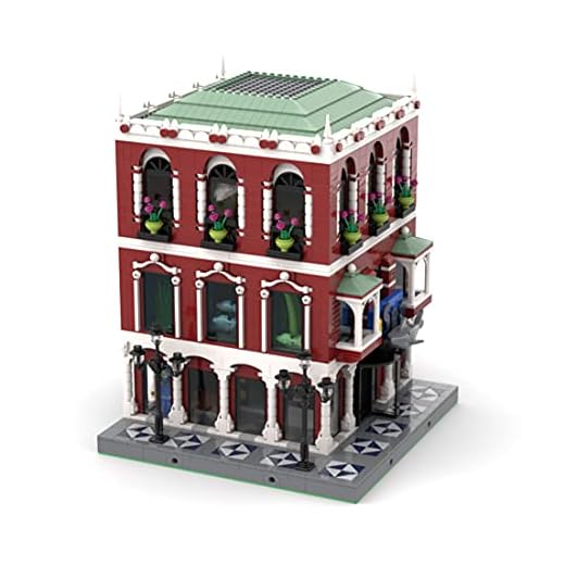 EAYOK Modulärt hus arkitektur byggklossar, MOC-65384, 3586 delar akvarium dykcenter Palace Venedig gatuvy radhus byggklossar, kompatibel med Lego Creator hus