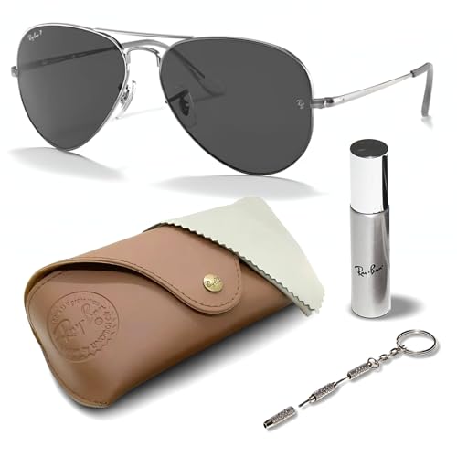 Ray-Ban RB3689 AVIATOR METAL II Pilot Shaped Sunglasses for Men & Women with Official RAYBAN Eyewear Kit