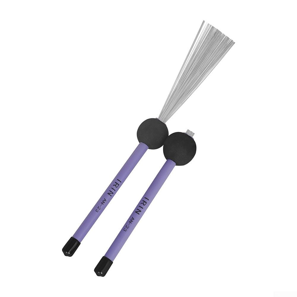 Spazzole per batteria in filo di acciaio, ideali per esibizioni musicali soft AN 22, AN 23, AN 24 (AN23Purple)