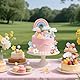 33 Stück Tortendeko, Blumen Torten Deko, Kuchendeko Regenbogen, Bunte Cake Topper Kugeln, Kuchen Deko Wolken, Kuchen Topper Geburtstag für Babyparty Hochzeit Valentinstag Geburtstag Party Dekoration