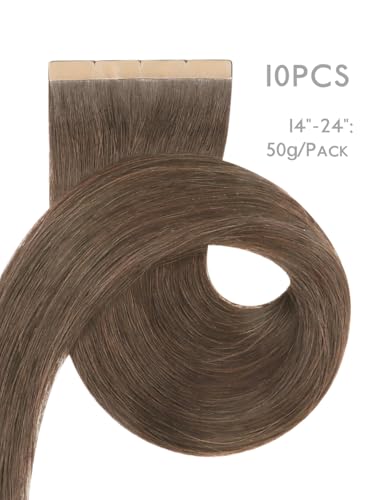 Image of WENNALIFE 3.15 inch Wide Tape in Hair Extensions Human Hair, Tape in Weft