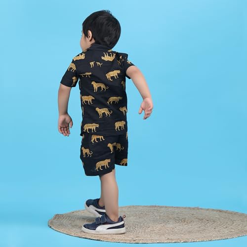 Image of POLKA TOTS Cotton Baby Boys Co-ords Set | Half Sleeves Shirt & Shorts Outfit for Kids & Toddlers | Soft Breathable Summer Clothing Set | Casual Wear Dress