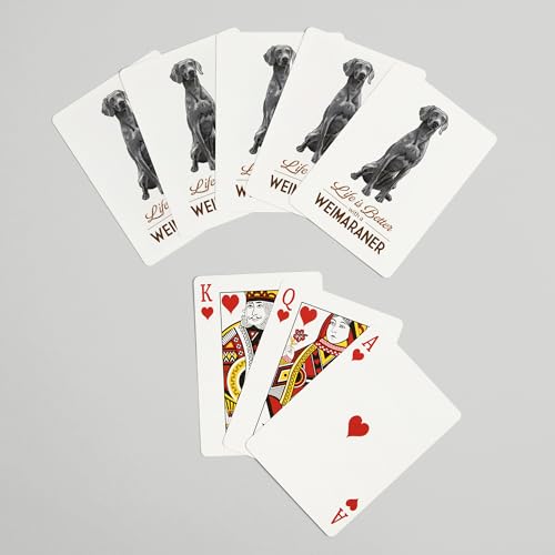 Baraja de naipes Weimaraner tamaño póker 52 cartas miniatura 7