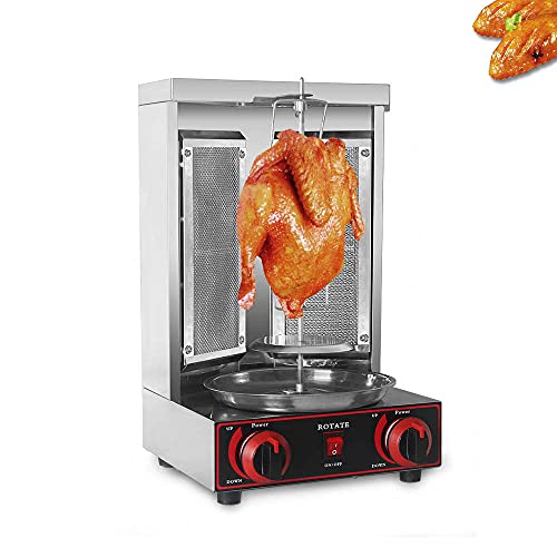 LPG Gas Shawarma Grillmaschine Edelstahl Kebab Automatische Drehung 2800Pa Zwei Infrarot brenner Vertikale Shawarma BBQ… – Bild 3