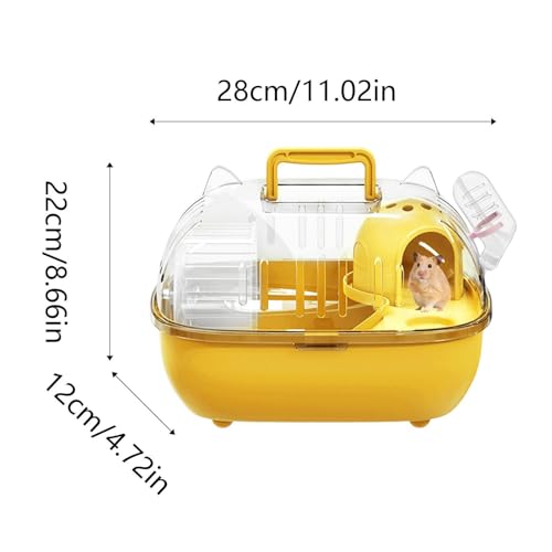 Maison hamster voyage portable transparente avec bouteille d'eau