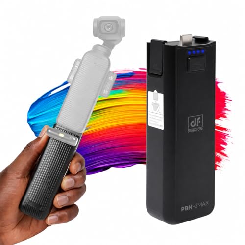 Osmo Pocket 3/4 Battery Grip 5000mAh, Impugnatura Batteria Full-Decoding con Connessione Microfono Lavalier Bluetooth, Trasferimento Dati Type-C, Display Batteria, Supporto Live Streaming