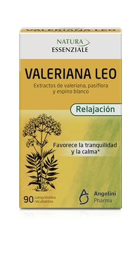 NATURA ESSENZIALE Valeriana Leo - Favorece la tranquilidad y la calma - Complemento alimenticio con extractos de valeriana, pasiflora y espino blanco. A partir de 12 años - 90 comprimidos