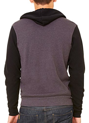 Bella + Canvas Unisex Poly-Cotton Fleece Full-Zip Hoodie (Digital Black) (XL)3