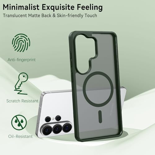 Coque Samsung S Ultra GUAGUA compatible MagSafe et protection militaire antichoc verte