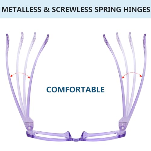 Image of Eyekepper Square Reading Glasses 1.75, Readers for Women, 6 Pack Stylish | Ladies Reader Eyeglasses, Screwless Spring Hinges, Fashion Womens Cheaters, Metalless Unbreakable, Scratch Resistant