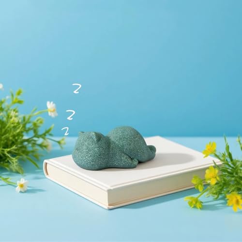 Figura de gato de piedra arenisca decorativa miniatura 2