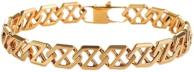 18K gold bracelet, Cuban bracelet, unisex, hip-hop mesh style, Suitable for husbands and men, gift box packaging