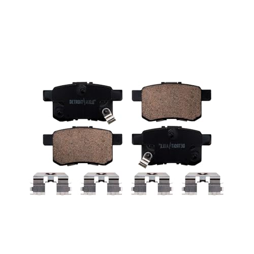 Image of Detroit Axle - Rear Brake Pads for 2008-2017 Honda Accord, 2009-2014 TSX | Ceramic Brake Pads w /Hardware 2010 2011 2012 2013 Replacement