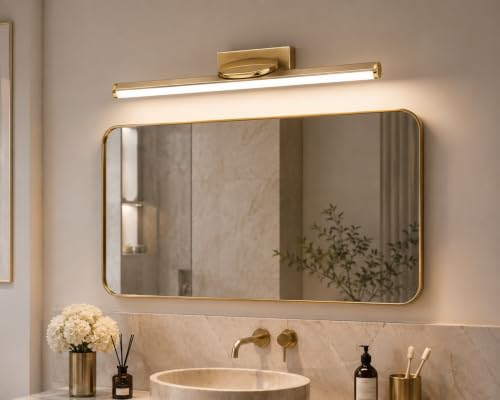 Image of FILLISKA Modern LED Picture /Dressing /Vanity /Bathroom /Mirror Light with 3 Step Light Mode & Adjustable Head (White,Warm White and Neutral White) (20 Watt Champagne Gold-9658)