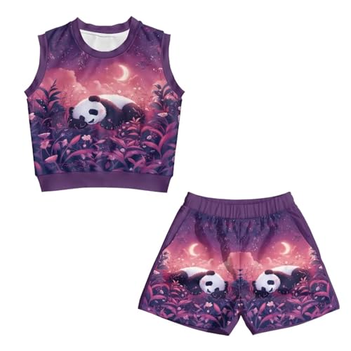 Girls 2-Piece Set Hawaiian Sleeveless Top and Shorts Lightweight Playdate Clothes for 5-14 Years Old4