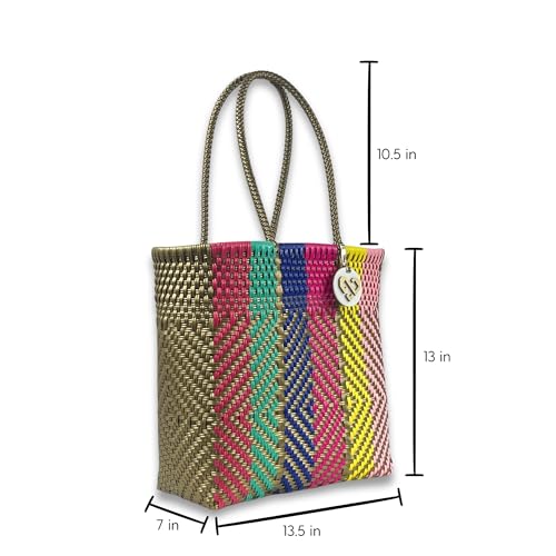Image of MARIA VICTORIA Women's Waterproof Plastic Tote - Medium, Stylish Spring /Summer Bag for Daily Use & Travel